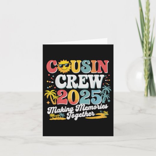 Cousin Crew 2025 Zomervakantie Strand Familiereis Kaart (Voorkant)
