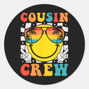 Cousin Crew 2025 Zomervakantie Strand Familiereis Ronde Sticker