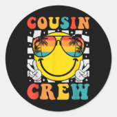 Cousin Crew 2025 Zomervakantie Strand Familiereis Ronde Sticker (Voorkant)