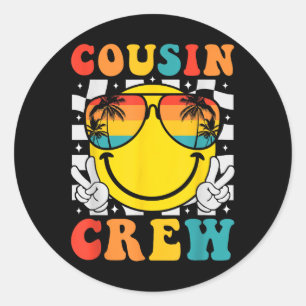 Cousin Crew 2025 Zomervakantie Strand Familiereis Ronde Sticker