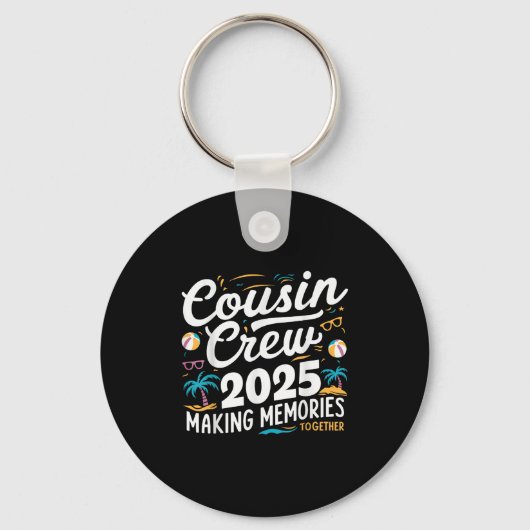 Cousin Crew 2025 Zomervakantie Strand Familiereis Sleutelhanger (Voorkant)