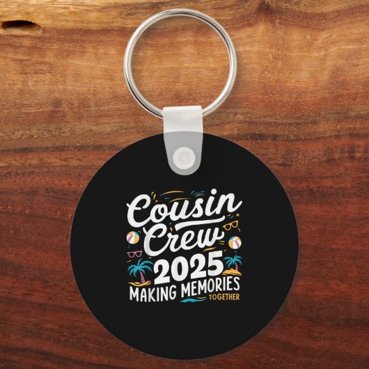 Cousin Crew 2025 Zomervakantie Strand Familiereis Sleutelhanger (Voorkant)