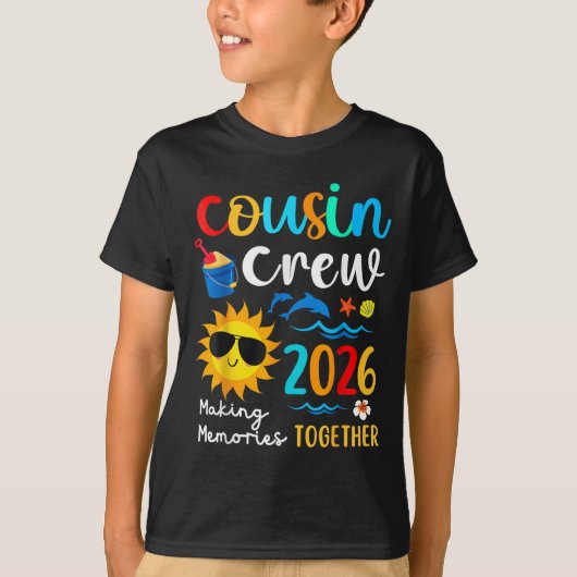 Cousin Crew 2026 Het maken van Herinneringen Zomer T-shirt (Voorkant)