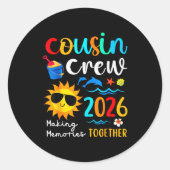 Cousin Crew 2026 Summer Vacation Beach Family Trip Ronde Sticker (Voorkant)
