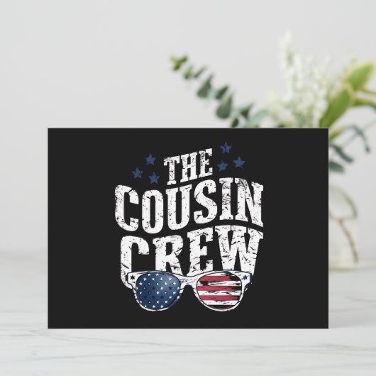Cousin Crew 4th of July Patriotic American Family Kaart (Staand voorkant)