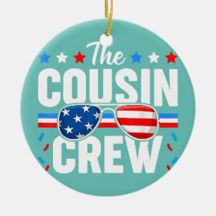 Cousin Crew 4th of July Patriotic American Family Keramisch Ornament