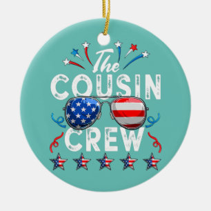 Cousin Crew 4th of July Patriotic American Family Keramisch Ornament