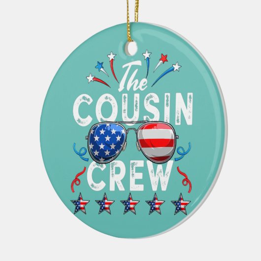 Cousin Crew 4th of July Patriotic American Family Keramisch Ornament (Links)