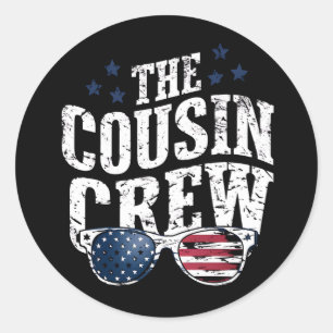 Cousin Crew 4th of July Patriotic American Family Ronde Sticker
