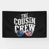Cousin Crew 4th of July Patriotic American Family Spandoek (Horizontaal)