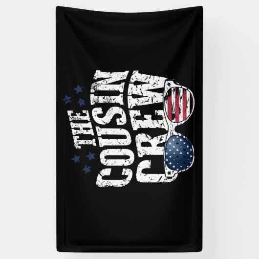 Cousin Crew 4th of July Patriotic American Family Spandoek (Verticaal)