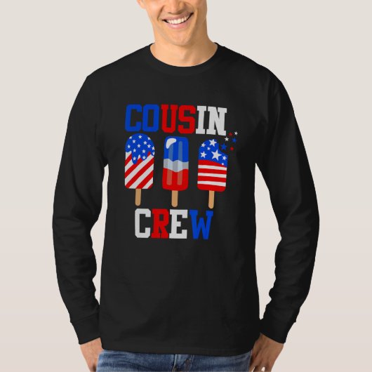 Cousin Crew 4th of July  Popsicle Us Flag Patrioti T-shirt (Voorkant)