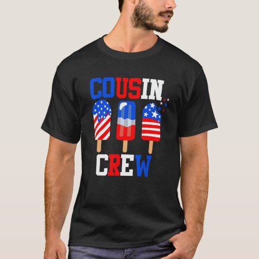 Cousin Crew 4th of July  Popsicle Us Flag Patrioti T-shirt (Voorkant)