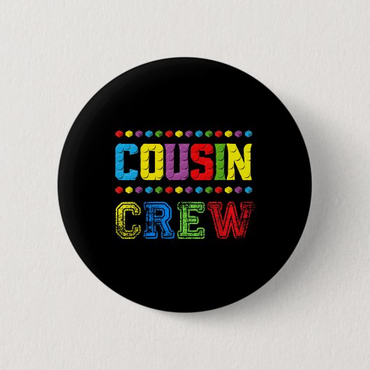 Cousin Crew Bouwstenen Master Builder Baksteen T Ronde Button 5,7 Cm (Voorkant)