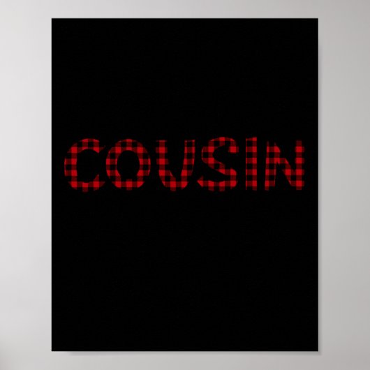 Cousin Crew Buffalo Plaid Pattern Christmas T Shir Poster (Voorkant)