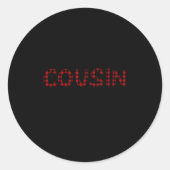 Cousin Crew Buffalo Plaid Pattern Christmas T Shir Ronde Sticker (Voorkant)