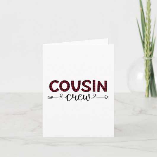 Cousin Crew Buffalo Plaid Pattern Kerstmis Kaart (Voorkant)