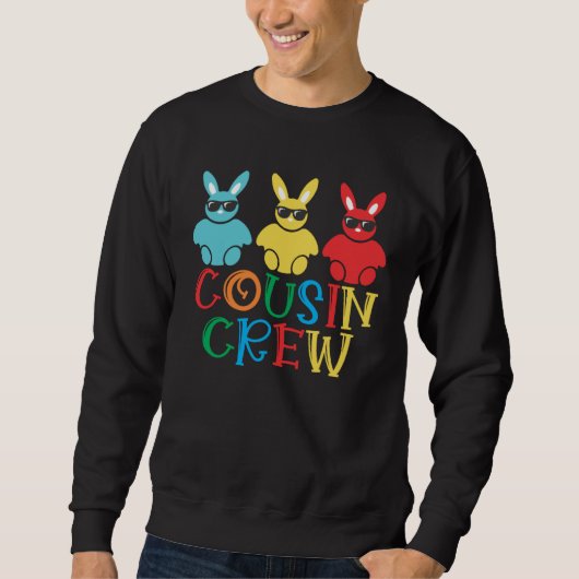 Cousin Crew Bunny Rabbit Eggs Cute Matching Easter Trui (Voorkant)