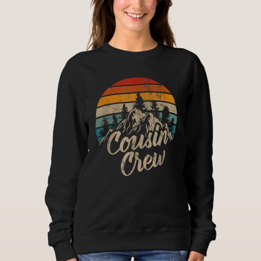 Cousin Crew Camping Outdoor Sunset Summer Camp Trui (Voorkant)