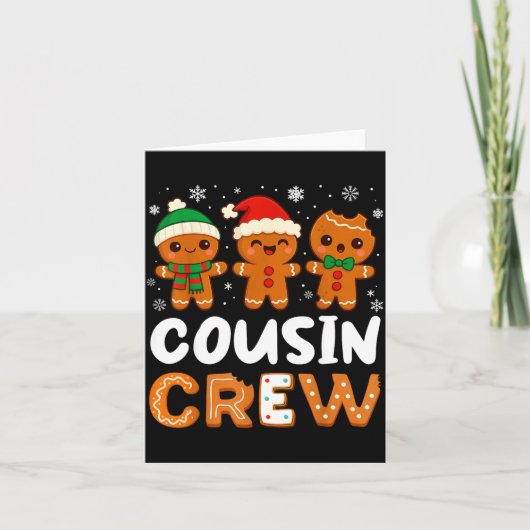 Cousin Crew Christmas 2025 Cookie Kids Boy Girl Fa Kaart (Voorkant)