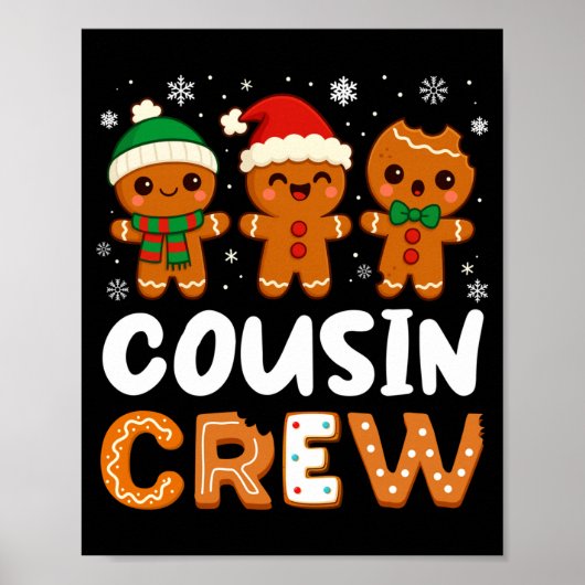 Cousin Crew Christmas 2025 Cookie Kids Boy Girl Fa Poster (Voorkant)