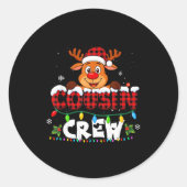 Cousin Crew Christmas 2025 Family Matching Santa E Ronde Sticker (Voorkant)
