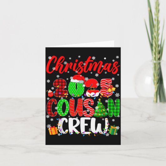 Cousin Crew Christmas 2025 Pjs Pajamas Xmas Family Kaart (Voorkant)