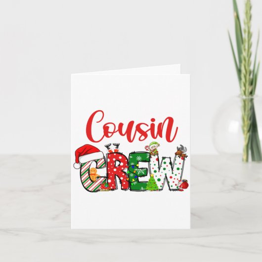 Cousin Crew Christmas Family Pajama Front And Back Kaart (Voorkant)