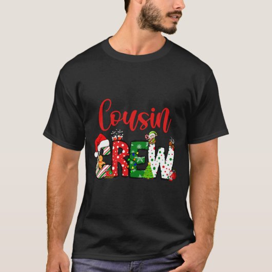 Cousin Crew Christmas Family Pajama Front And Back T-shirt (Voorkant)