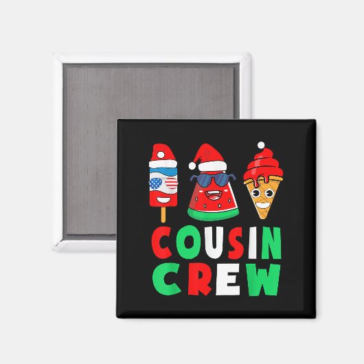 Cousin Crew Christmas In July Squad Pajamas Matchi Magneet (Voorkant / Achterkant)