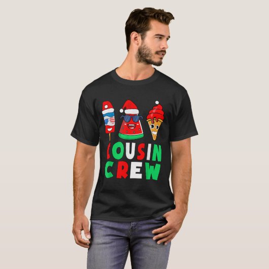 Cousin Crew Christmas In July Squad Pajamas Matchi T-shirt (Voorkant volledig)