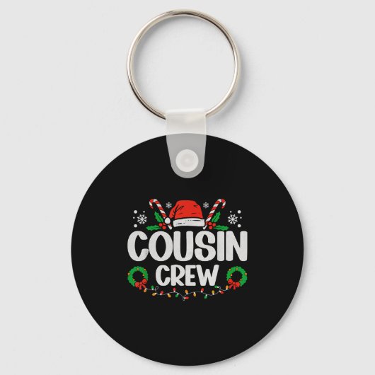 Cousin Crew Christmas Lights Family Matching Pajam Sleutelhanger (Voorkant)