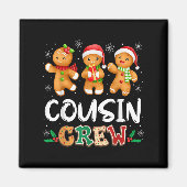 Cousin Crew Christmas Pajama Shirt Gingerbread Man Magneet (Voorkant)