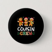 Cousin Crew Christmas Pajama Shirt Gingerbread Man Ronde Button 5,7 Cm (Voorkant)