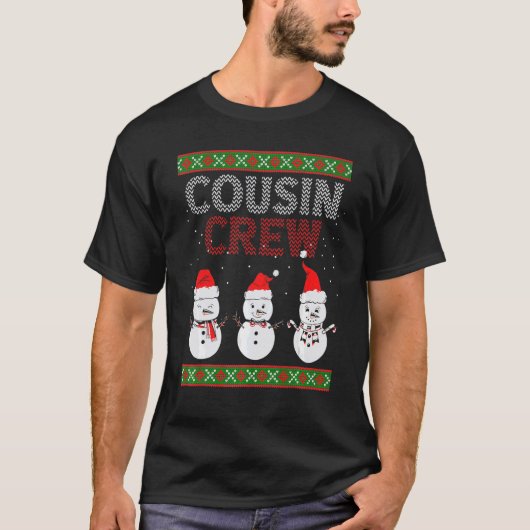 Cousin Crew Christmas Pajamas Gnome Tree Merry Xma T-shirt (Voorkant)