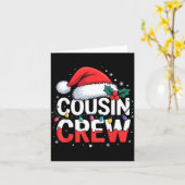 Cousin Crew Christmas Reindeer Antlers Hat Lights  Kaart (Gele Bloem)