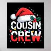 Cousin Crew Christmas Reindeer Antlers Hat Lights  Poster (Voorkant)