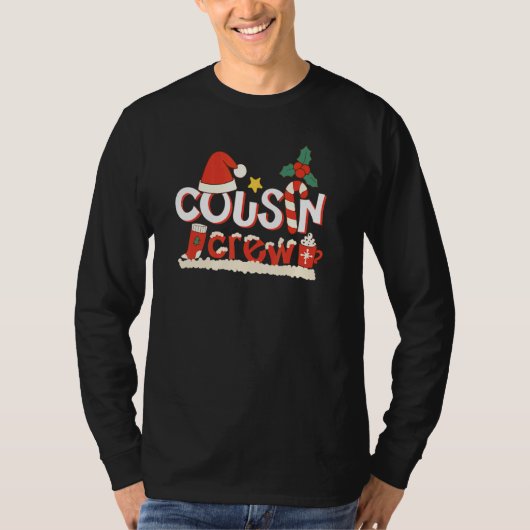 Cousin Crew Christmas Santa Hat Family Matching Pa T-shirt (Voorkant)