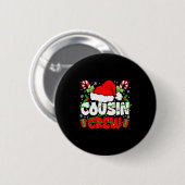 Cousin Crew Christmas Santa Hat Lights Xmas Men Bo Ronde Button 5,7 Cm (Voorkant /achterkant)