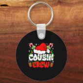 Cousin Crew Christmas Santa Hat Lights Xmas Men Bo Sleutelhanger (Voorkant)