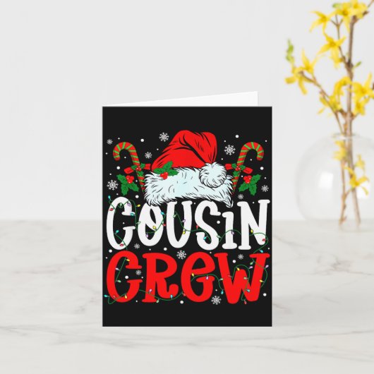 Cousin Crew Christmas Santa Hat Xmas Lights Men Bo Kaart (Gele Bloem)