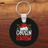 Cousin Crew Christmas Santa Hat Xmas Lights Men Bo Sleutelhanger (Voorkant)