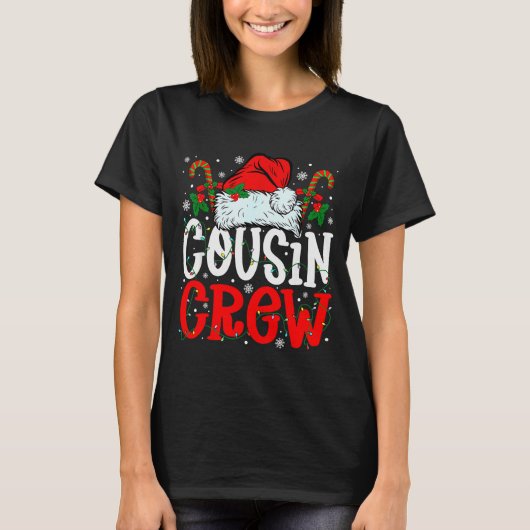 Cousin Crew Christmas Santa Hat Xmas Lights Men Bo T-shirt (Voorkant)