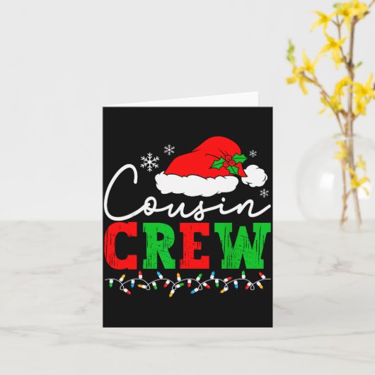Cousin Crew Christmas Xmas Lights Family Matching  Kaart (Gele Bloem)