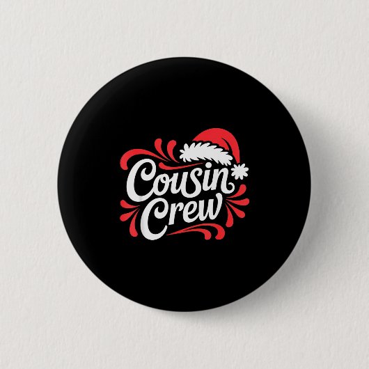 Cousin Crew Christmas Xmas Lights Family Matching  Ronde Button 5,7 Cm (Voorkant)