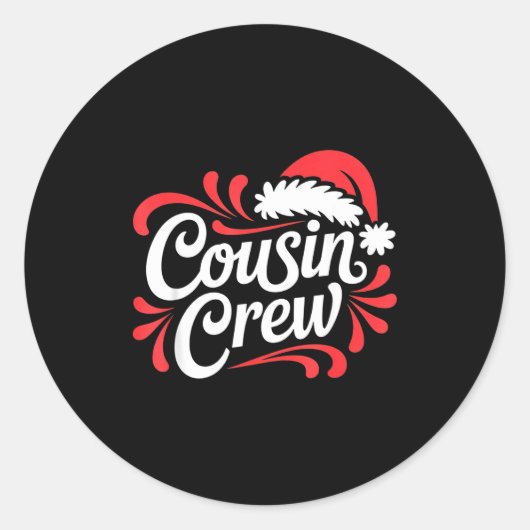 Cousin Crew Christmas Xmas Lights Family Matching  Ronde Sticker (Voorkant)