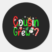Cousin Crew Christmas Xmas Lights Family Matching  Ronde Sticker (Voorkant)