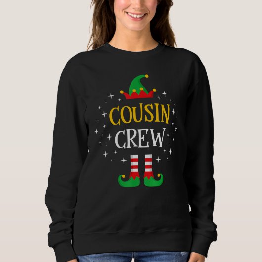 Cousin Crew  Cute Xmas Elf Party Pajama PJ Matchin Trui (Voorkant)