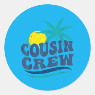 Cousin Crew Familie Zomer Vakantie Tropisch Strand Ronde Sticker