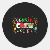 Cousin Crew Family Christmas 2025 Matching Xmas Sq Ronde Sticker (Voorkant)